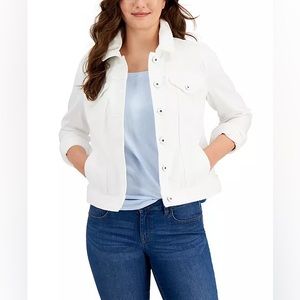 Style & Co White Denim Jacket